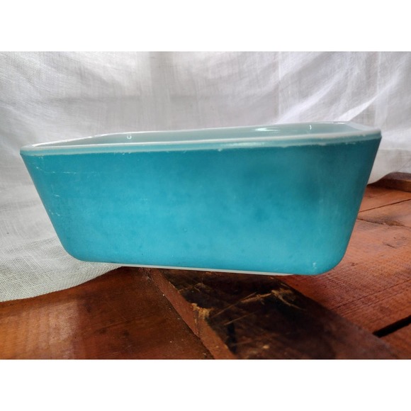 Pyrex Small Blue Refrigerator Dish Vintage Pyrex 1.5 Pints - Picture 4 of 6